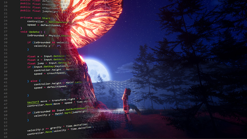 Kod och scen ur spel.