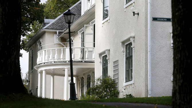 Balkong på en byggnad på Ingesunds folkhögskola