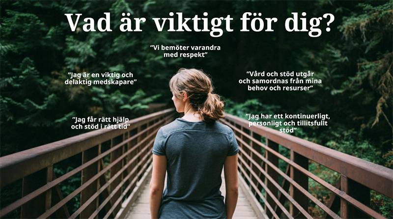 Bild på kvinna med citat runt sig