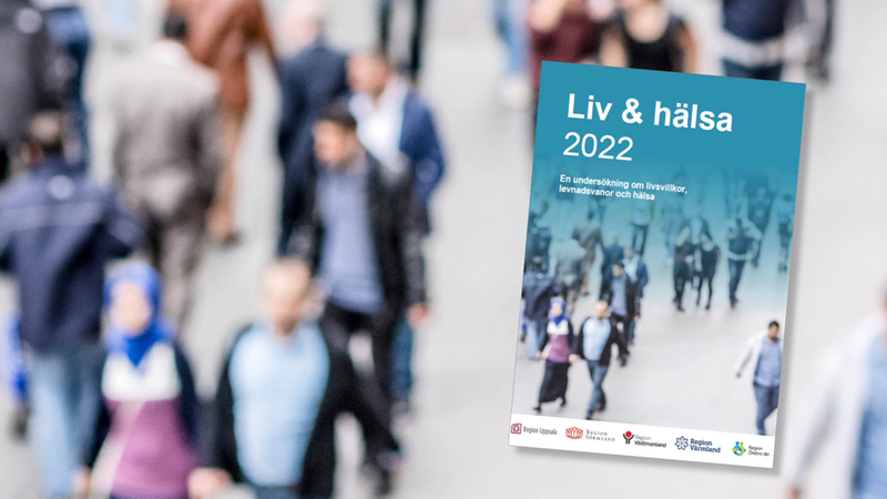 Bilden visar förstasidan på enkäten Liv och hälsa 2022 - människor och texten Liv och hälsa 2022.
