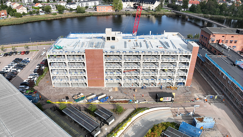 Vy från drönare över husstommen.