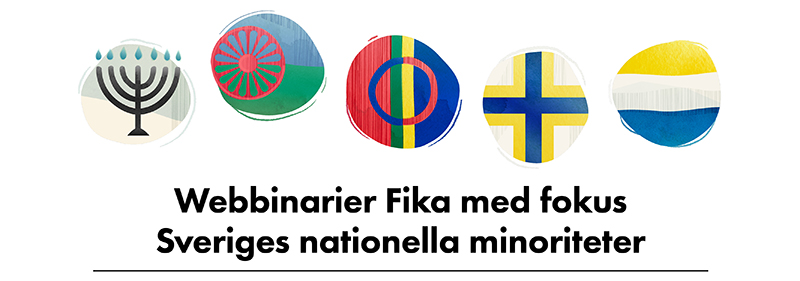 Banner för webbinarium om Sveriges nationella minoriteter