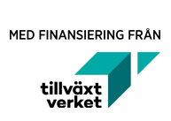 Logga med texten Med finanisring från Tillväxtverket.