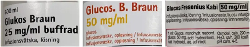 Glukos-etiketter.