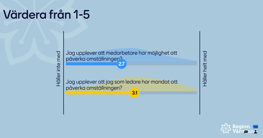 Beskrivande diagram som visar resultatet från två mentifrågor som ställdes under workshopen.