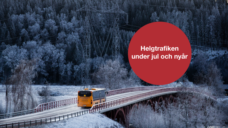 Helgtrafik och avvikande öppettider under jul och nyår
