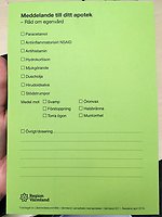 Blankett - meddelande till ditt apotek