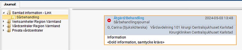 Skärmbild från Cosmic Link: Sårbehandling.